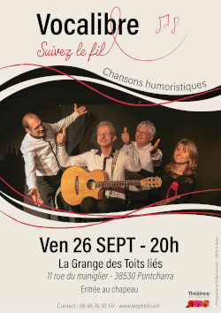 affiche spectacle à la Grange des Toits liés à Pontcharra (38) le vendredi 26 septembre 2025